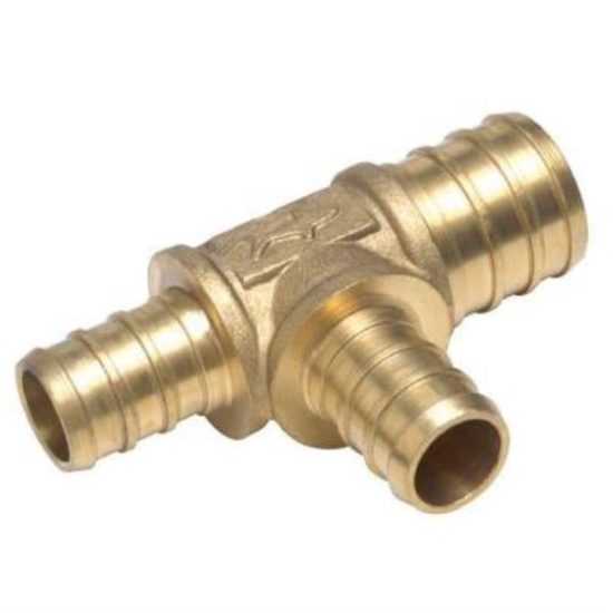 SharkBite 3/4 In. x 1/2 In. x 1/2 In. Barb Reducing Brass PEX Tee