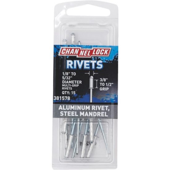 Channellock 1/8 In. to 5/32 In. Dia. x 0.251 In. to 0.437 In. Grip Aluminum Multigrip POP Rivet (20-Pack)