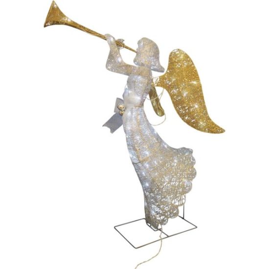 J Hofert 48 In. LED White Sisal Angel Holiday Figure