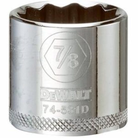 SAE Socket, Shallow, 12-Point, 7/8-In., 3/8-In. Drive