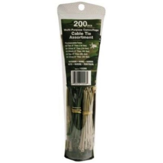 Gardner Bender Outdoor Self-Locking Nylon Tan/Olive/Black Cable Tie Assortment (200-Piece)