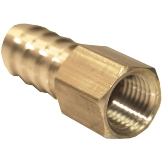Lasco 3/8 In. FPT x 1/4 In. Brass Hose Barb Adapter
