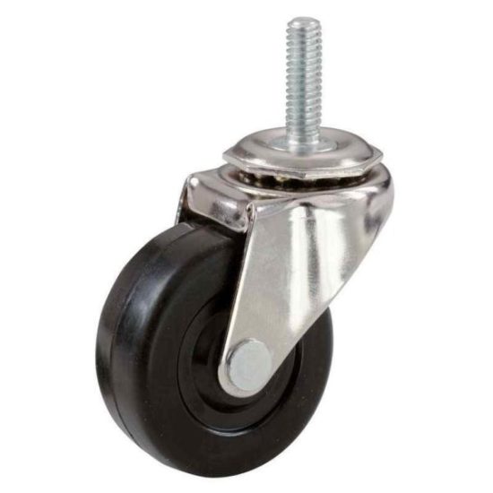 Shepherd 3 In. Rubber Swivel Caster with Threaded Stem
