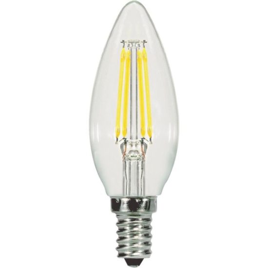 Satco 60W Equivalent Warm White B11 Candelabra Traditional LED Decorative Light Bulb (2-Pack)