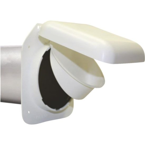 No-Pest 4 In. White Plastic Low Profile Dryer Vent Hood
