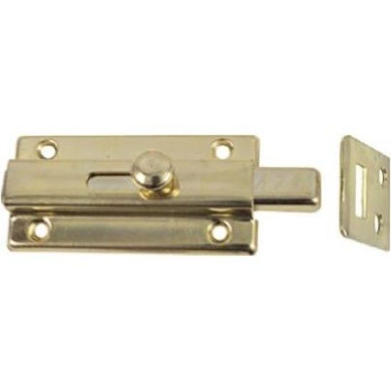 National 3 In. Brass Door Slide Bolt