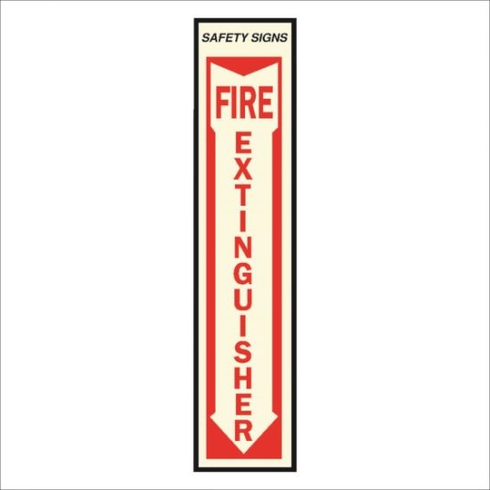 Hy-Ko Vinyl Sign, Fire Extinguisher with Down Arrow