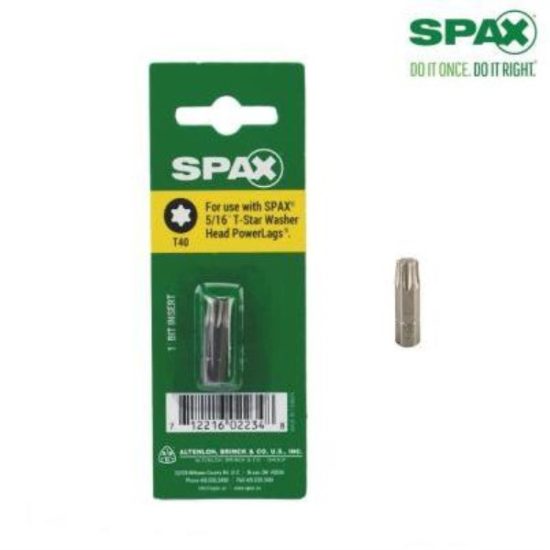 Spax 1/4 In. x 1 In. T40 T-Star Plus Insert Screwdriver Bit
