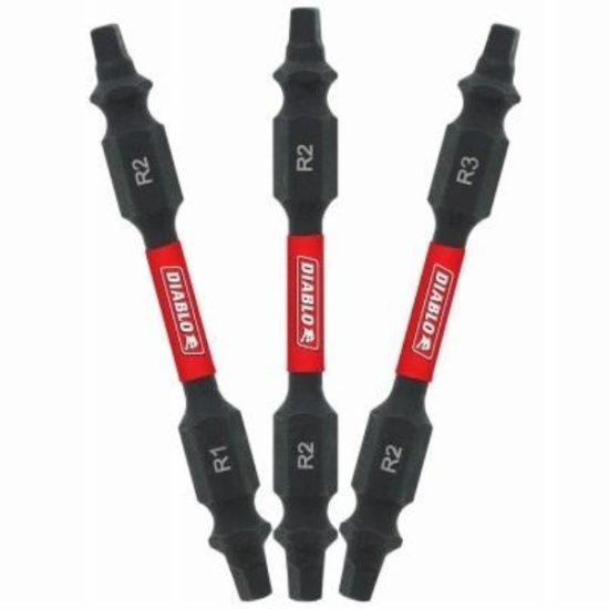 Diablo 3-Piece Square Recess 2-1/2 In. Power Double-End Screwdriver Bit Set