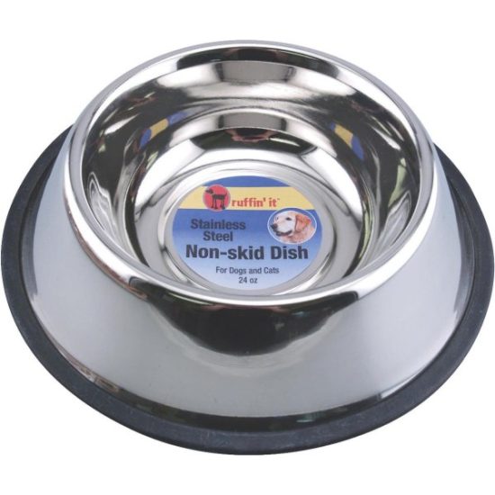 Westminster Pet Ruffin' it Stainless Steel Round 24 Oz. Non-Skid Pet Food Bowl