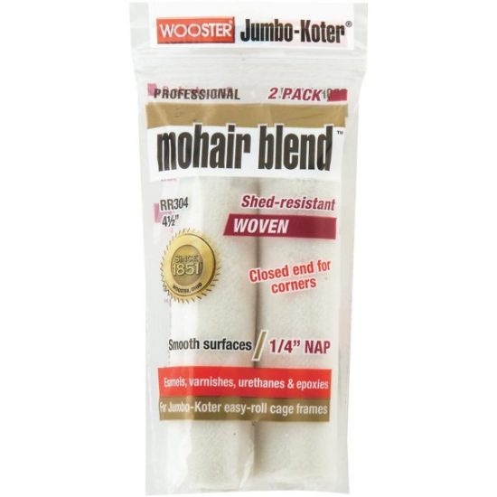 Wooster Jumbo-Koter 4-1/2 In. x 1/4 In. Mohair Blend Mini Woven Fabric Roller Cover (2-Pack)