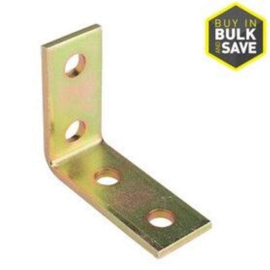 Superstrut 3-1/2 In. x 4-1/8 In. Corner Goldgalv Electroplated Zinc Bracket