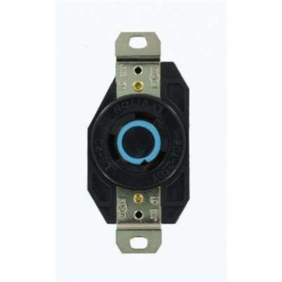 Leviton 20A 250V Black Industrial Grade L6-20R Locking Outlet Receptacle