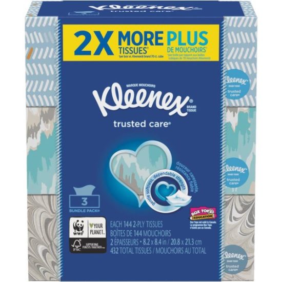 Kleenex Trusted Care 160 Count 2-Ply White Facial Tissue (3-Pack)