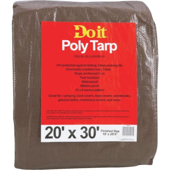 Do it Best 1 Side Green/1 Side Brown Woven 20 Ft. x 30 Ft. Medium Duty Poly Tarp