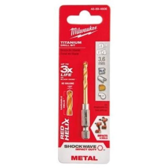 Milwaukee SHOCKWAVE Impact Duty 9/64 In. Titanium Hex Shank Drill Bit
