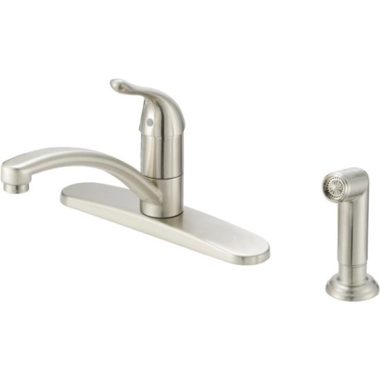 Home Impressions Single Handle Lever Kitchen Faucet with Side Spray, Brushed Nickel