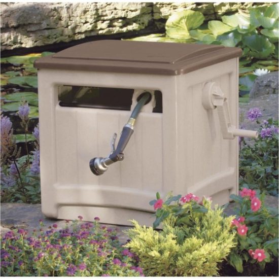 Suncast Smart Trak Hideaway 225 Ft. x 5/8 In. Taupe w/Bronze Lid Resin Hose Reel