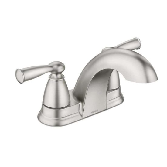 Moen Banbury Brushed Nickel 2-Handle Lever 4 In. Centerset Bathroom Faucet with Pop-Up