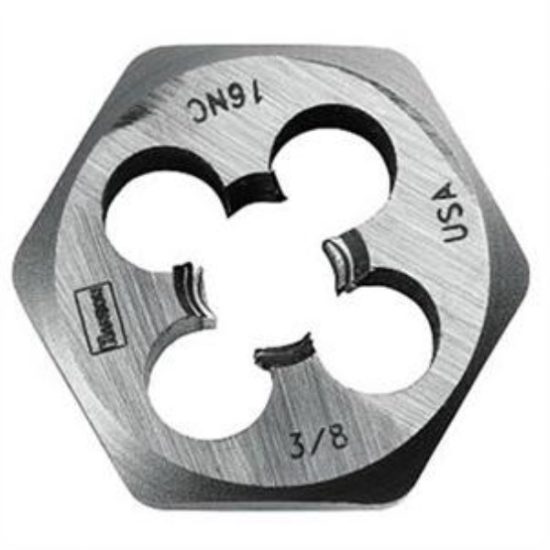 Century Drill & Tool 3/8-16 National Coarse 1 In. Across Flats Fractional Hexagon Die