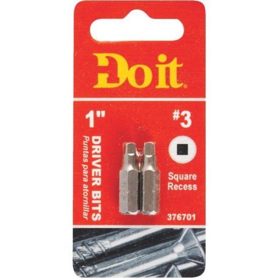 Do it #3 Square Recess 1 In. Insert Screwdriver Bit (2-Pack)