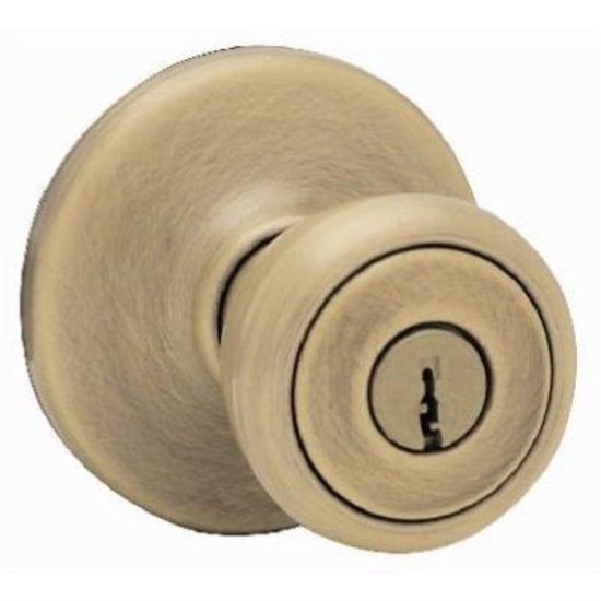 Kwikset Tylo Antique Brass Entry Door Knob