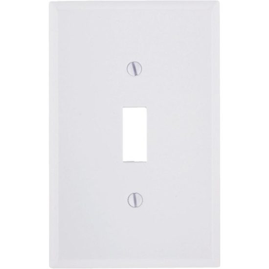 Leviton 1-Gang Smooth Plastic Mid-Way Toggle Switch Wall Plate, White