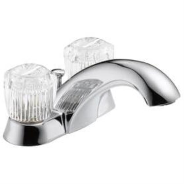 Delta Classic Chrome 2-Handle Knob 4 In. Centerset Bathroom Faucet with Pop-Up
