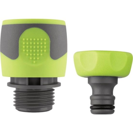 Flexzilla Standard Garden Hose Quick-Connect Coupler & Plug Kit, ZillaGreen (2-Piece)