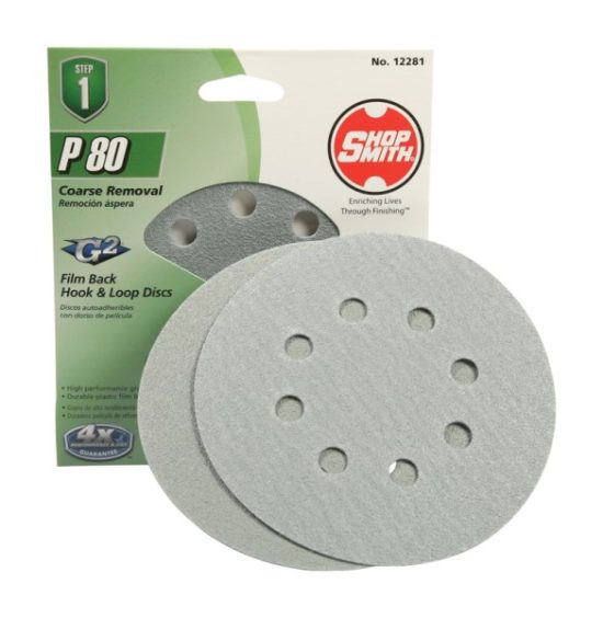 Shop Smith 5 In. 180-Grit 8-Hole Pattern Vented Sanding Disc with Hook & Loop Backing (3-Pack)