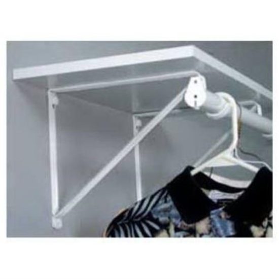 John Sterling Closet-Pro 10-3/4 In. H. x 12 In. D. Closet Shelf & Rod Bracket, White