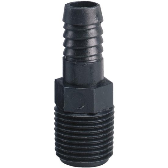 Orbit 3/4 In. MNPT x 1/2 In. Barbed Plastic Riser Flex Fitting Straight Adapter