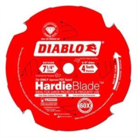 Diablo HardieBlade 7-1/4 In. 4-Tooth PCD (Polycrystalline Diamond) Fiber Cement Circular Saw Blade