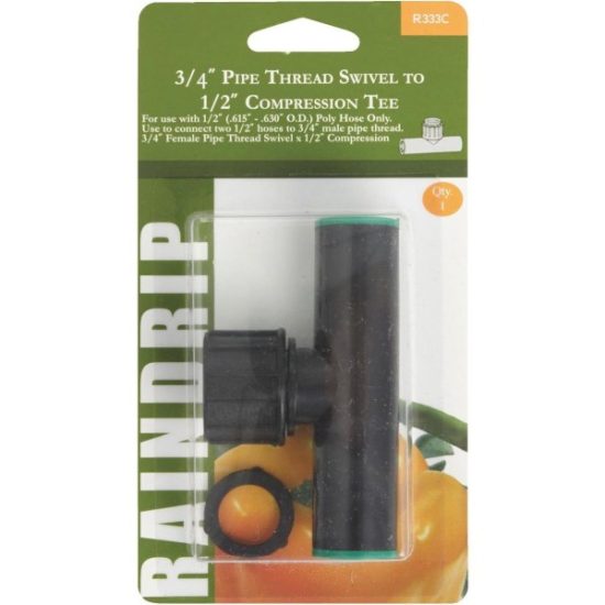 Raindrip 3/4 In. Female Pipe Thread x 1/2 In. Compression Swivel Tee
