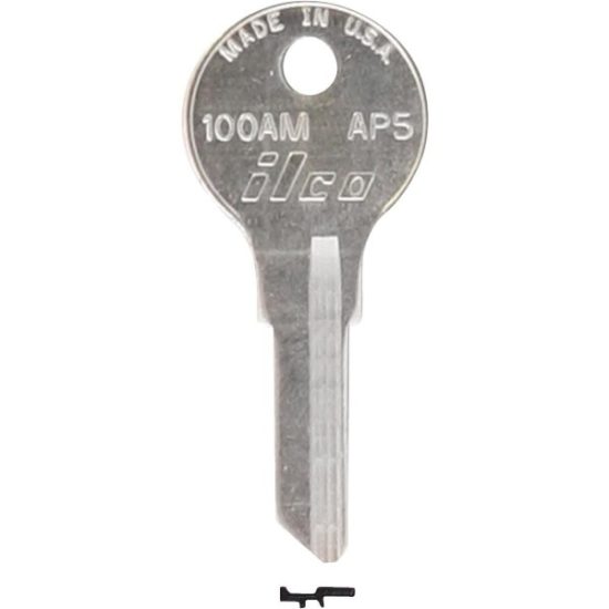 ILCO APS Nickel Plated File Cabinet Key, AP5/100AM (10-Pack)